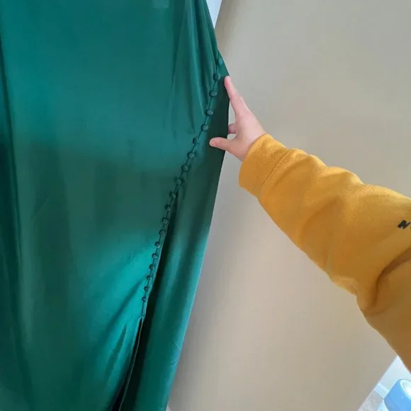 Banana Republic Green Midi Slip Dress in size 16 - Picture 3 of 12